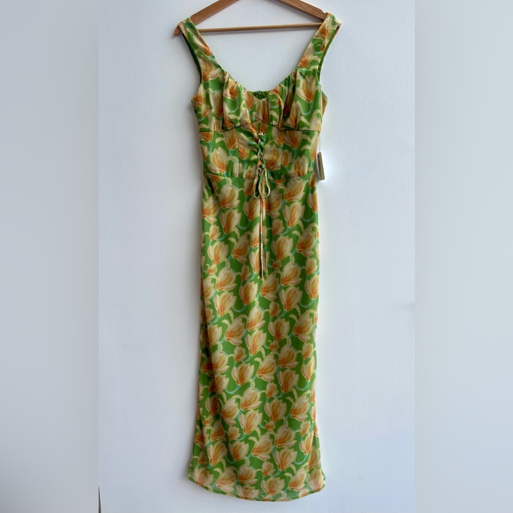 Bailey Rose floral chiffon lace-up long dress